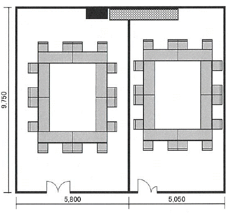 302会議室AB（ロの字形式例）