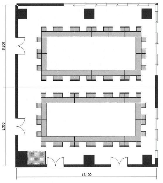 401AB会議室（ロの字形式例）