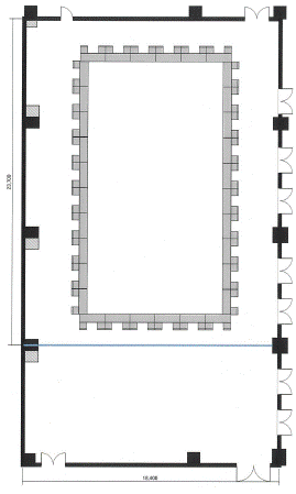 ホール会議室AB（ロの字形式例）