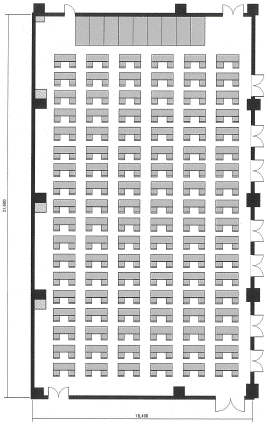 ホール会議室（スクール形式例）
